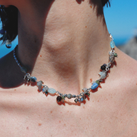Ensemble collier à franges perlées et boucles d'oreilles pendantes style sicilien, bijoux à pampilles dorées pour femmes