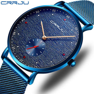CRRJU Orologio da uomo alla moda, semplice, ultra sottile, con cinturino in maglia di acciaio inossidabile, orologio da polso al quarzo, casual, impermeabile, orologio da uomo, regalo <span class=keywords><strong>per</strong></span> uomo - Product Image 3