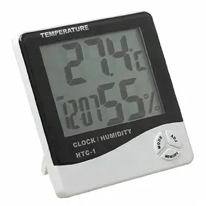 الهواء جهاز اختبار الرطوبة مع lcd تاريخ الوقت الرقمية المحيطة درجة حرارة الغرفة الرطوبة داخلي في الهواء الطلق البسيطة أداة قياس