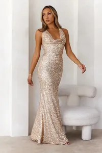 Party Dresses Women Evening Elegance Sequin Sparkly Polyester Spandex Chic Evening Dress For Women