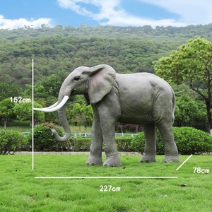 Statua di <span class=keywords><strong>Elefante</strong></span> Realistica in Resina di Fibra di Vetro, Tronco Sollevato, <span class=keywords><strong>Grande</strong></span> Scultura Animale Realistica per Decorazione di Giardini e Parchi, Alta 186 cm - Product Image 4
