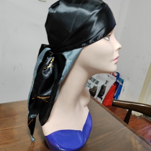 Durags personnalisés à faible MOQ avec logo imprimé, Durag en satin soyeux à longue queue pour femmes et hommes, cadeau promotionnel - Product Image 4