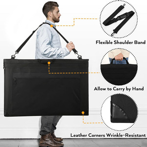Light Weight Art Portfolio <strong>Bag</strong>, 18x24 Black Art Canvas Portfolio Case with Detachable Shoulder Strap, <strong>Leather</strong> Corners, Carrying