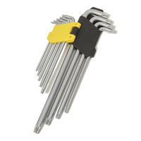 Set kunci L kepala Torx baja populer 9 buah kunci L Hex Spanner DIY kelas metrik sistem pengukuran OEM dukungan disesuaikan