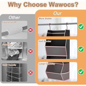 Hanging Closet Organizer 3 Shelf Foldable Fabric Storage With Mesh Pocket For Clothes Bedroom Use - Product Image 4