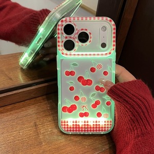 Nouvelle <span class=keywords><strong>Coque</strong></span> de Téléphone Transparente Rouge à Carreaux Cerise pour <span class=keywords><strong>iPhone</strong></span> 17 16 15 Pro Max avec <span class=keywords><strong>Induction</strong></span> Vocale et Flash d'Appel Entrant - Product Image 1