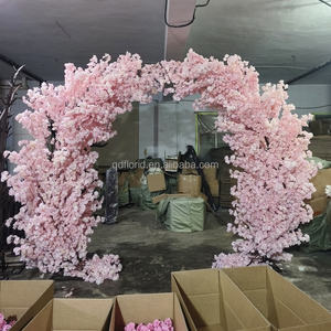 زهور اصطناعية A58 بيضاء نقية ووردية وحمراء، أغصان زهور الكرز، شجرة زهور، قوس منحني لتزيين ممر حفلات الزفاف - Product Image 2