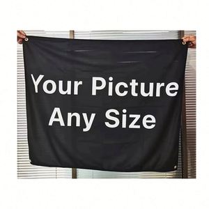 Tapiz Personalizado Divertido con Imagen y Texto para Dormitorio, Letreros Decorativos Colgantes, Tamaño Personalizado, Material de Poliéster - Product Image 1