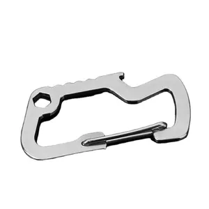 EDC Thép Không Gỉ Carabiner Keychain Với Mở Chai Bên Trong Lục Giác