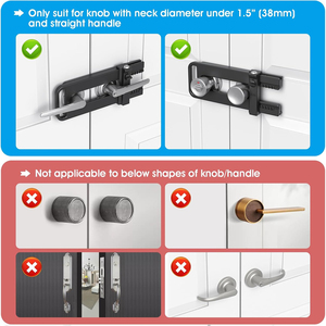 Tham vọng khóa cửa đôi hạng nặng với thiết kế chống trộm có thể điều chỉnh dễ dàng cài đặt khóa cửa an ninh phổ thông Pháp - Product Image 3