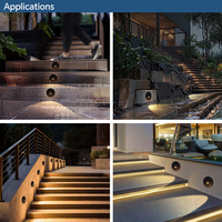 Lumière d'escalier encastrée LED étanche IP65, carrée, blanche, avec base en aluminium, pour éclairage extérieur/intérieur, escalier, paysage