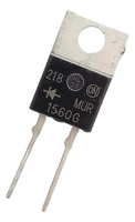 Diode redresseuse semi-conductrice discrète Onsemi 2 broches TO-220AC MUR1560G 600V 15A à montage traversant