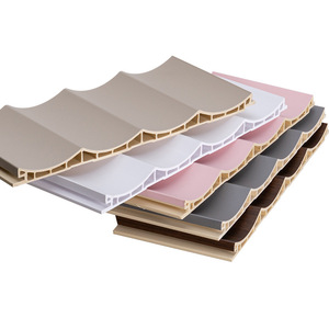Özel Toptan PVC İç Kavisli Paneller Su Geçirmez Nem Dayanıklı Eko Ahşap Dalga Levhaları Arka Plan Duvarları Modern Yatak Odası - Product Image 1