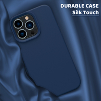 Coque de téléphone en silicone liquide souple d'origine pour iPhone 15 Pro Max, protection de l'objectif de l'appareil photo, coque de téléphone portable pour iPhone 16 Plus