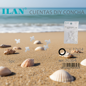 Perline a forma di croce Ilan 12x14 mm colore naturale per fai da te - Product Image 3