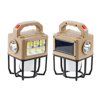 Projecteur de chantier portable solaire COB LED, rechargeable USB-C, avec batterie externe, étanche IP65, pour urgences, camping et réparations