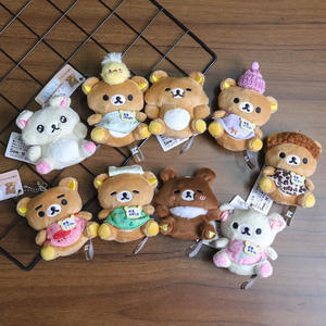 Kwaii Lover <span class=keywords><strong>Rilakkuma</strong></span> <span class=keywords><strong>Bear</strong></span> Kawaii ناعم لطيف شكل ثلاثي الأبعاد حامل عملة 8-سلسلة مفاتيح قطيفة للحقيبة قلادة يوم الأرض شكل محشو - Product Image 3