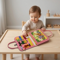 Livre sensoriel Montessori personnalisable en feutre pour bébé, livre d'activités éducatif réutilisable avec autocollants magiques, jouet pour enfants