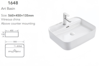 Haute qualité blanc céramique sanitaire salle de bain cheveux lavabos comptoir lavabo pour salle de bain