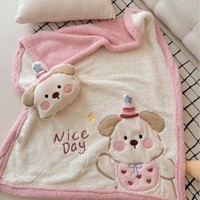 Couverture-coussin en coton pour enfants, épaisse, en sherpa, douce, chaude, en peluche, unisexe, pour la sieste des tout-petits, les voyages, les sièges auto et la maison