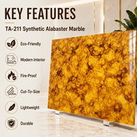 Transtones TA-211 Panneau mural en marbre artificiel rétroéclairé, résistant à l'eau et au feu, en onyx synthétique moderne, découpe sur mesure