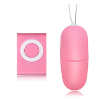 Mini vibromasseur étanche bleu style lecteur MP3 avec télécommande, 3 vitesses, finition givrée, gadget bien-être pour femme adulte, batterie intégrée