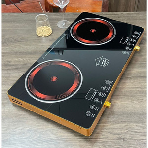 Cuisinière à induction AC blanche 2000w, cuisinière à induction électrique double brûleur portable, vente chaude, cuisinière à induction à 2 plaques - Product Image 2