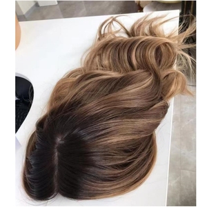 Proveedor <span class=keywords><strong>de</strong></span> Extensiones <span class=keywords><strong>de</strong></span> <span class=keywords><strong>Cabello</strong></span> Humano Virgen Europeo con Reflejos Marrones Balayage, Ondulado, Kosher, con Base <span class=keywords><strong>de</strong></span> Seda 8x8, Cierre Derecho - Product Image 1