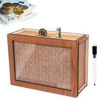 Tirelire en bois personnalisée avec motif numérique-Tirelire d'épargne fantaisie pour décoration intérieure et cadeau