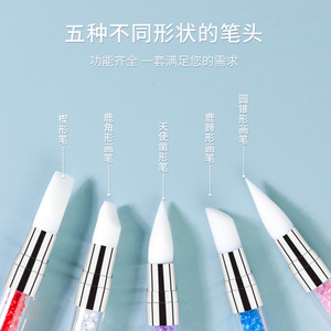 Dual Tipped <b>Silicone</b> Nail Sculpture Pen Rhinestone Acrylic Carving Dotting Manicure <b>Tool</b> - Product Image 5