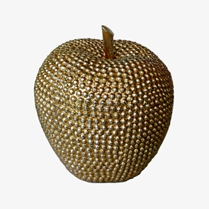Oro Della Resina del Diamante di <span class=keywords><strong>Apple</strong></span> Figurine Dinner Table Decorazione di Polyresin Oro Perline A Forma di Frutta Mela Ornamenti withl Foglia - Product Image 1