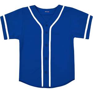 EALER Camiseta de béisbol para niños, camiseta de softbol con botones, de secado rápido, para todas las estaciones, azul - Product Image 1