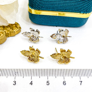 Accesorios de Plata S925 para DIY, Bandeja Vacía para Perlas con Cuentas Redondas de 5-6mm y Hoja de Arce para Hacer Pendientes de Moda-20980 - Product Image 2