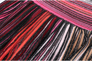 Nuovi eleganti abiti da donna in maglia arcobaleno a righe maglioni autunno inverno manica lunga scollo a V plissettato Vintage Mixi - Product Image 5