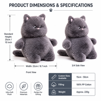 Jouets en peluche populaires pour animaux de compagnie, en coton PP, brodés, super doux, mignons, en forme de chat, 40/50/60 cm, promotion en gros, durables