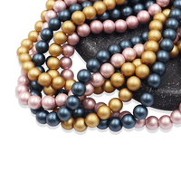 Perles de verre mates noires, blanches, dorées, bleu marine de 8 mm, finition givrée de qualité supérieure pour bijoux de luxe et décoration élégante, disponibles en vrac