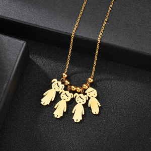 Collana con Ciondolo Personalizzabile Fai-da-Te, Placcato Oro 18k, Charm per Ragazzi e Ragazze, Pendente Famiglia in Acciaio Inossidabile - Product Image 6