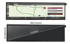 Pantalla LCD TFT <span class=keywords><strong>NV126B5M</strong></span>-<span class=keywords><strong>N41</strong></span> BOE de 12.6 Pulgadas, 1920x515, 250nits, 60Hz, Interfaz EDP, Pantalla de Barra con Placa Controladora - Product Image 2
