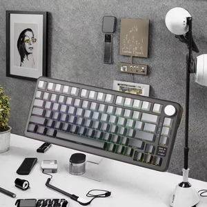 X85PRO RGB Backlight Gaming Mechanical <b>Keyboard</b> Gasket Structure with Hot Swap Alloy Knob English Display Screen - Product Image 4