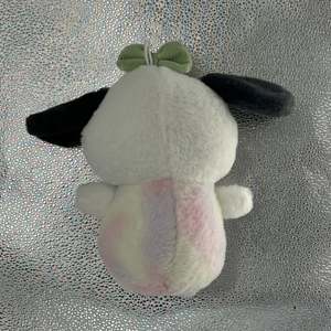 OEM mainan boneka anak anjing gradien, gantungan kunci mainan mewah kreatif hadiah Natal anak-anak