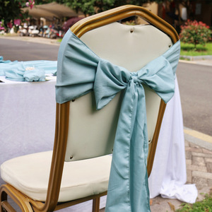 Simple Woven <strong>Cotton</strong> <strong>Chair</strong> <strong>Cover</strong> Flower Binding Ribbon Wedding Hotel Decorations Reusable Eco-Friendly Washable Dustproof Banquet - Product Image 2