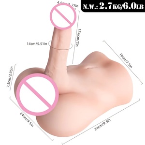Dildo de torso para masturbación, masajeador de material TPE 100% impermeable, tacto suave, juguete sexual para adultos - Product Image 1