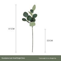 Rangkaian Bunga Sutra Buatan Daun Eucalyptus Batang Tunggal dengan Buah Berry, Tinggi 42cm, Dekorasi untuk Penggunaan Dalam Ruangan, DIY Dekorasi Rumah