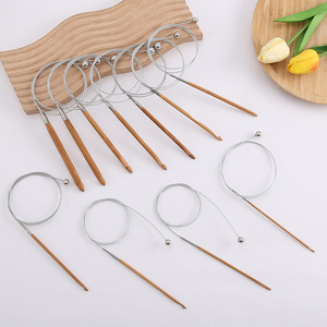 Agujas de <span class=keywords><strong>Ganchillo</strong></span> Tunisiano de Bambú con Cable de Acero, Agujas de <span class=keywords><strong>Ganchillo</strong></span> Afgano con Cable de Acero para Alfombras, Mantas y Tapetes Hechos a Mano - Product Image 1