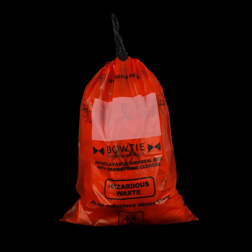 Large Capacity Yellow Red Hospital Clinics Infectious Plastic Disposable Medical Biohazard Waste Bags