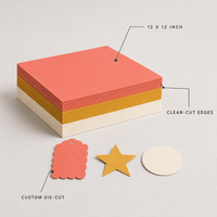 Papier cartonné coloré en vrac 12x12, formes découpées sur mesure pour scrapbooking, fabrication en usine