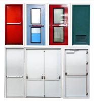 Porte coupe-feu commerciale en tôle d'acier galvanisé, porte en acier ignifuge pour centre commercial, hôpital, immeuble de bureaux