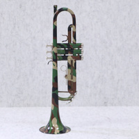 Trompette en laiton jaune, finition de surface camouflage, taille standard, instrument en laiton