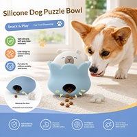 Nouveau jouet distributeur de friandises en gel de silicone pour chien - Puzzle interactif pour chiots - Divertissement apaisant pour animaux de compagnie