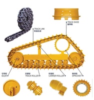 Roue de traînée à chaîne pour mini-excavatrice, modèle PC200 EX200 D6R, avec rouleau inférieur, maillon de chenille et semelles de chenille